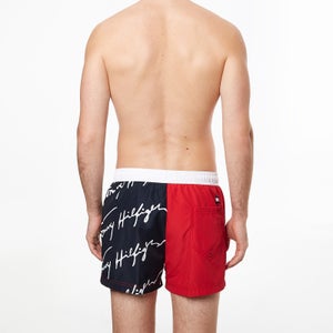 Tommy Hilfiger Men's Signature Short Drawstring Swim Shorts - Desert Sky