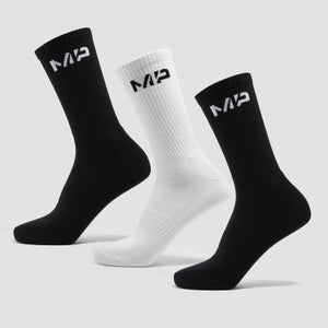 MP Women's Essentials Crew Socks - ženske čarape (pakovanje od 3 para) - crne/бео