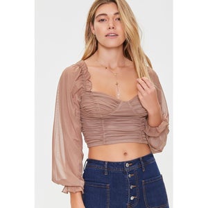 Ruched Sweetheart Crop Top