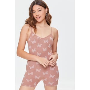 Butterfly Print Cami Romper