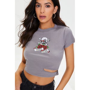 True Love Cropped Graphic Tee