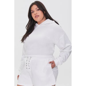Plus Size Lace-Back Hoodie