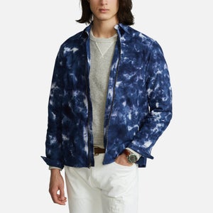 Polo Ralph Lauren Men's Garment Dyed Zipped Oxford Short Sleeve Shirt - Rl Navy Bleach Out