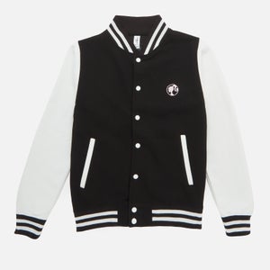 Barbie Style Icon Embroidered Unisex Varsity Jacket - Black/White
