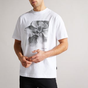 Ted Baker Huttonn Flower Printed Organic Cotton T-Shirt