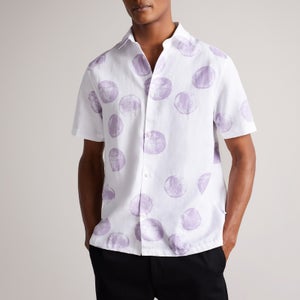 Ted Baker Gophir Lyocell, Linen and Cotton-Blend Short Sleeve Shirt