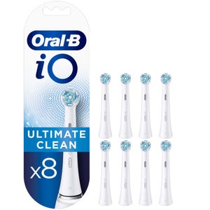 Oral-B iO Ultimate Clean White Toothbrush Heads, Pack of 8 Counts