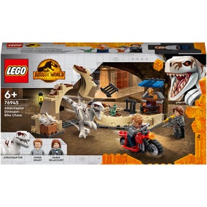 LEGO 76945 Jurassic World Persecución en Moto del Dinosaurio Atrocirraptor con Mini Figuras