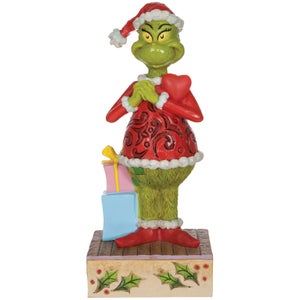 The Grinch Dr.Seuss by Jim Shore Happy Grinch with Blinking Heart Figurine