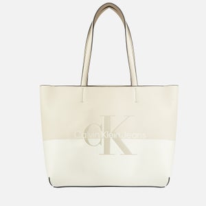 Calvin Klein Jeans Logo-Embossed Faux Leather Tote Bag