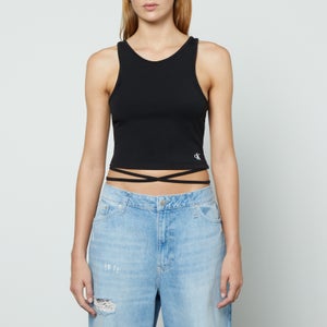 Calvin Klein Jeans Strap-Detailed Cotton-Blend Jersey Tank Top