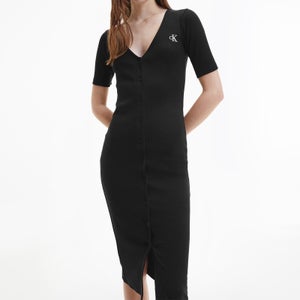 Calvin Klein Jeans Logo-Print Stretch-Cotton Jersey Midi Dress
