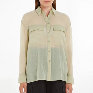 Calvin Klein Jeans Oversized Nylon-Chiffon Shirt