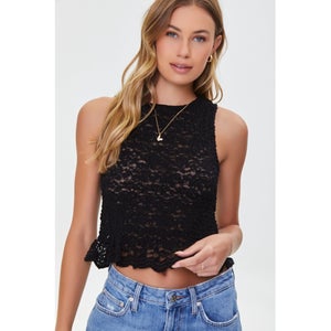 Floral Lace Scalloped Top