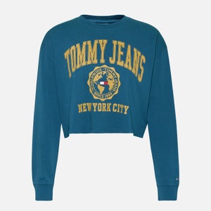 Tommy Jeans College Organic Cotton-Jersey Cropped Sweatshirt