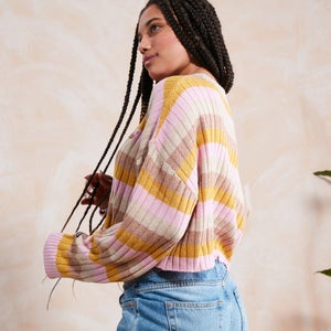 Women's Multi Stripe Cropped Knit