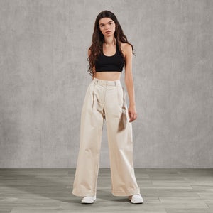 Women's Ecru Tailored Flare Trouser