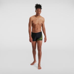 Green Rrp £27 Speedo Mens Placement Panel Swimming Aquashort Size 34” Black 