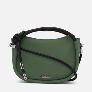 Ganni Mini Knot Leather-Trimmed Recycled Shell Bag