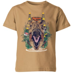 Jurassic Park T-Rex Break Out Kids' T-Shirt - Tan