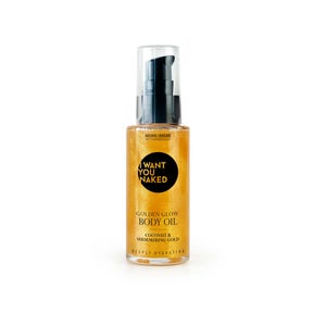 I WANT YOU NAKED Golden Glow Body Oil – Coconut & Shimmering Gold