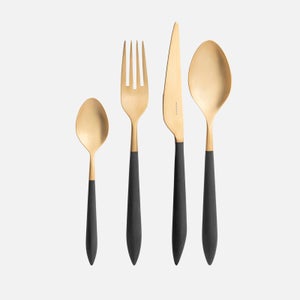 Bugatti Ares 4 Piece Cutlery Set - Black/Gold