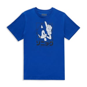 Camiseta Sonic The Hedgehog Sonic Katakana para hombre - Azul