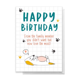 Happy Birthday From The Dog Family Member Greetings Card