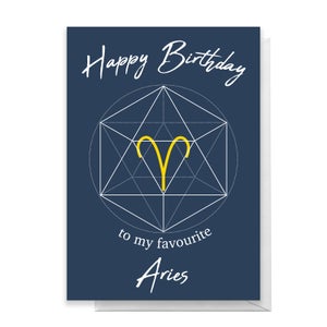 Happy Birthday To My Favourite Aries Greetings Card