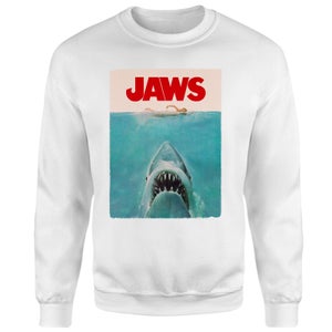 Universal Jaws Classic Poster Sweatshirt - White