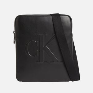 Calvin Klein Jeans Logo Faux Leather Messenger Bag