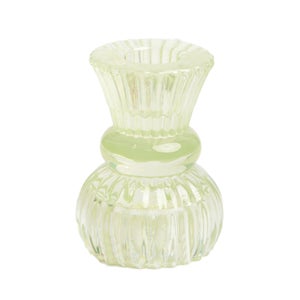 Boho Small Green Glass Candle Holder