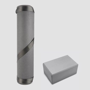 MP Yoga Mat and Block Bundle - Grey