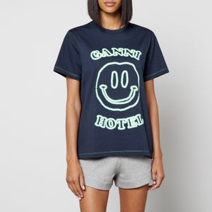 Ganni Hotel Smiley Organic Cotton-Jersey T-Shirt