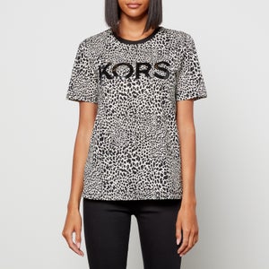 MICHAEL Michael Kors Women's Mkgo Kors Animal Print T-Shirt - Bone