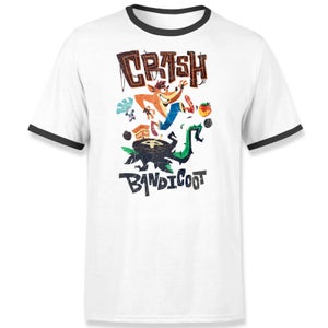 Camiseta de tirantes unisex Action de Crash Bandicoot - Blanco/ Negro