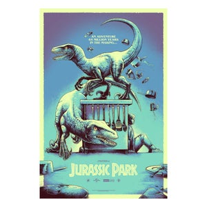 Lámina de arte giclee de Luke Preece x Jurassic Park - A3 - Solo impresión
