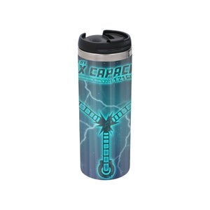 Universal Back To The Future Powered By Flux Capacitor Stainless Steel Thermo Travel Mug - Metallic Finish