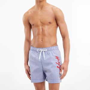 Tommy Hilfiger Pinstriped Cotton-Blend Swim Shorts