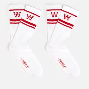 Wood Wood Men's 2-Pack Socks - White/Red