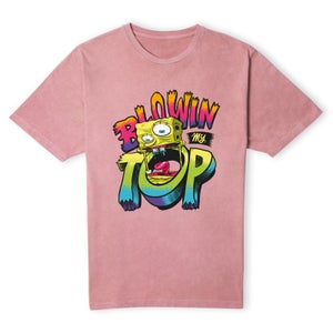 Spongebob Squarepants Blowin My Top Men's T-Shirt - Pink Acid Wash