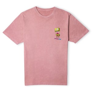 Spongebob Squarepants Detached Men's T-Shirt - Pink Acid Wash
