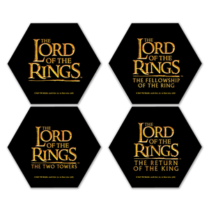 Lord Of The Rings LOTR Logos Hexagonal Coaster Set