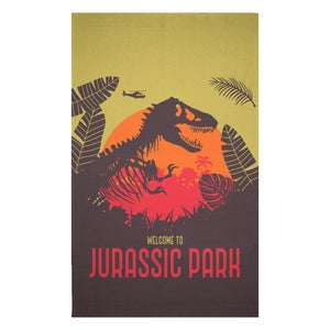 Jurassic Park Welcome Poster Woven Rug
