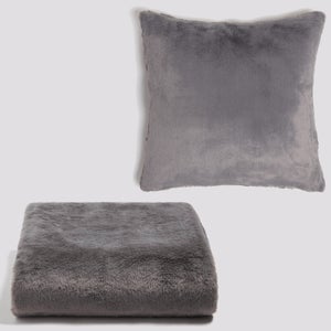 ïn home Recyceltes Polyester Kunstfell Bündel (Wert 107€) - Dunkelgrau