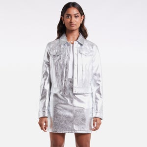 Never Fully Dressed Metallic Faux Leather Jacket