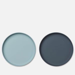 Liewood Brandon Plate 2-Pack - Sea Blue/Whale Blue Mix - One Size