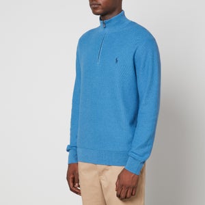 Polo Ralph Lauren Logo-Embroidered Cotton-Piqué Half-Zip Sweatshirt