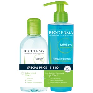 Bioderma Sebium Day and Night Cleanser Routine Duo (Worth £22.50)