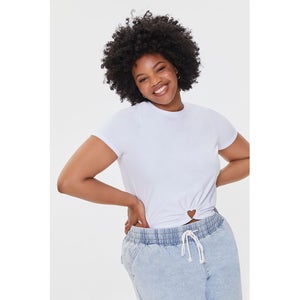 Plus Size Heart Ring Cropped Tee